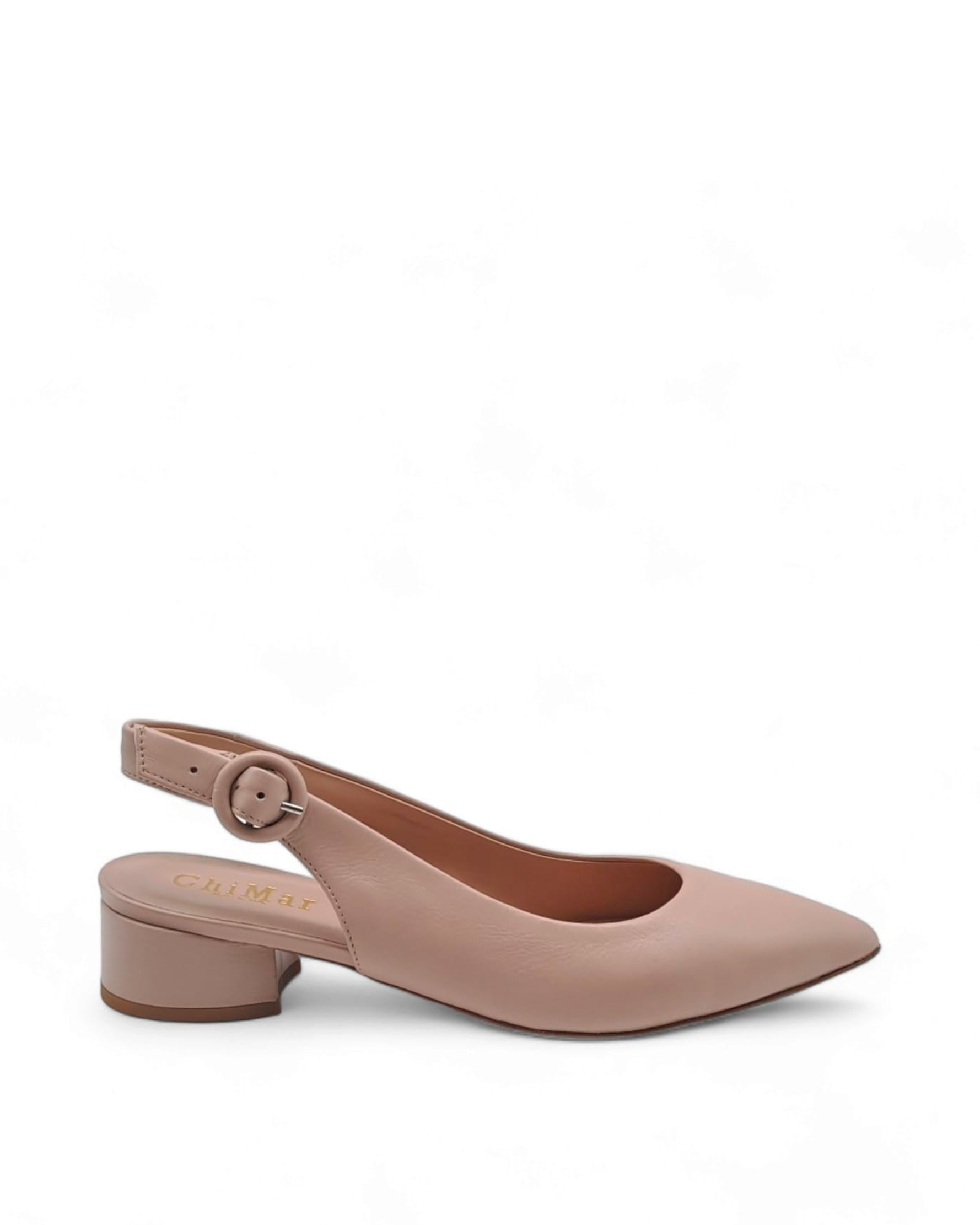 CC SLINGBACK 25S 30 MM IN NUDE PINK SUEDE WITH SILVER HARDWARE