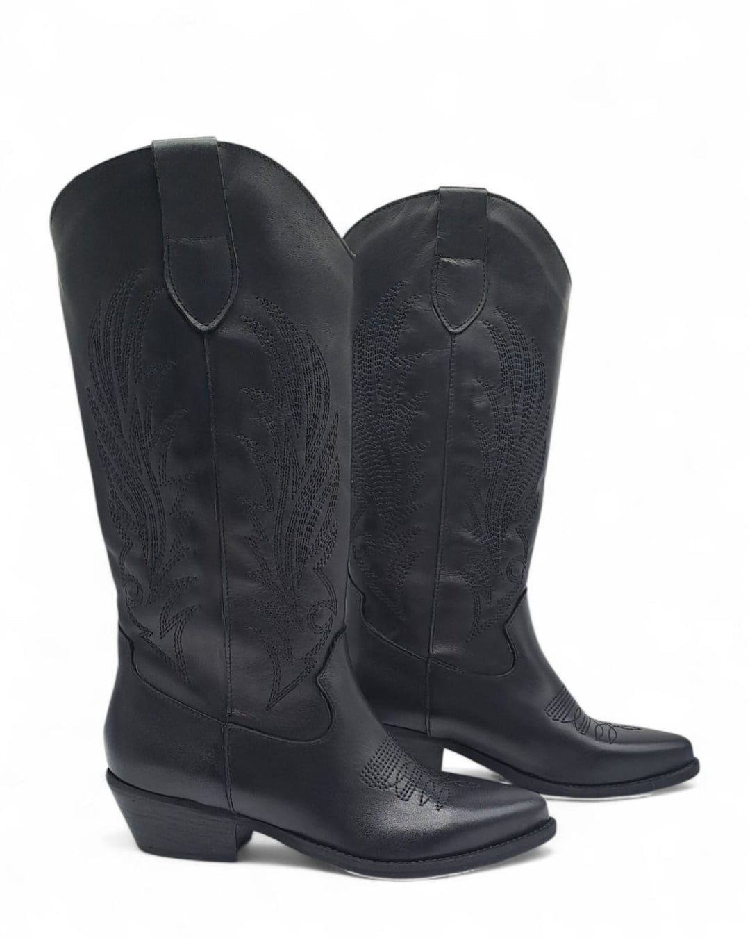 Texano Dallas Ricamo Vitello  Nero