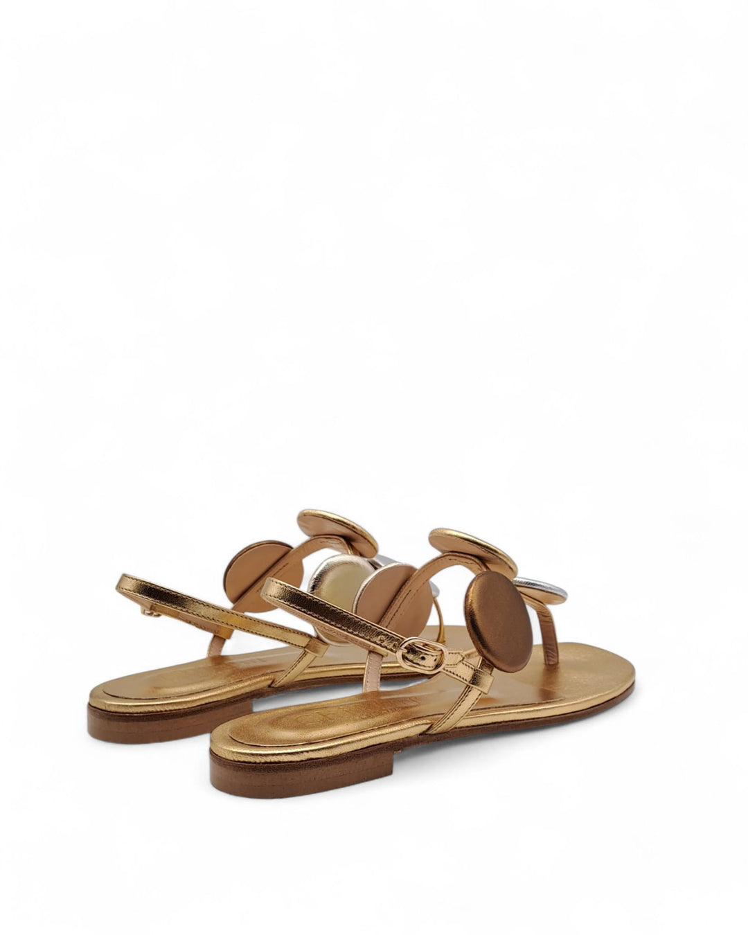 Silvia Platinum Laminate Sandal
