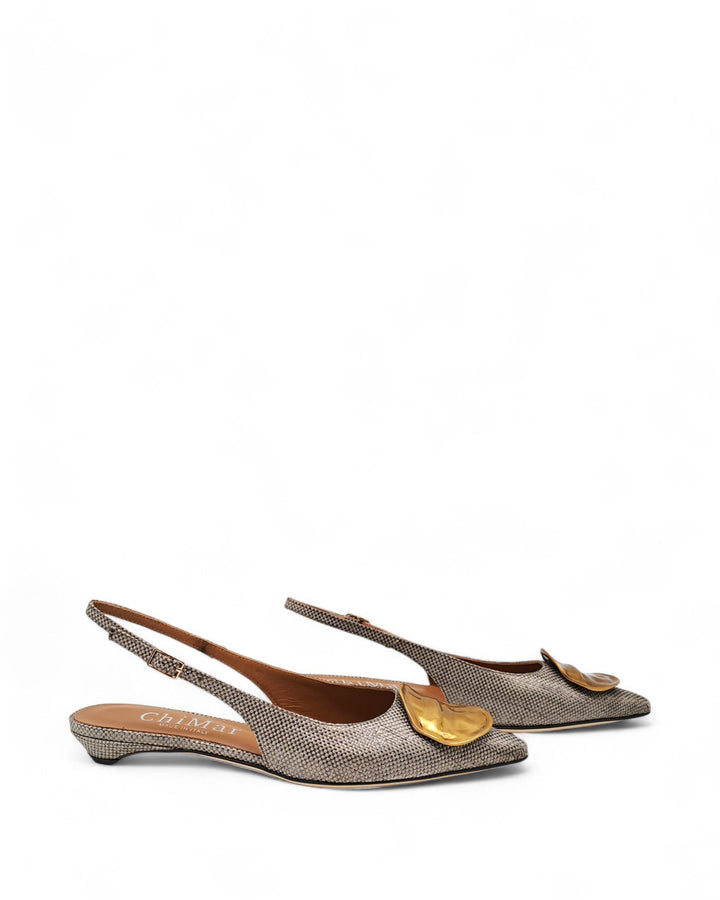 Slingback Elena Rafia  Taupe " 7391 "