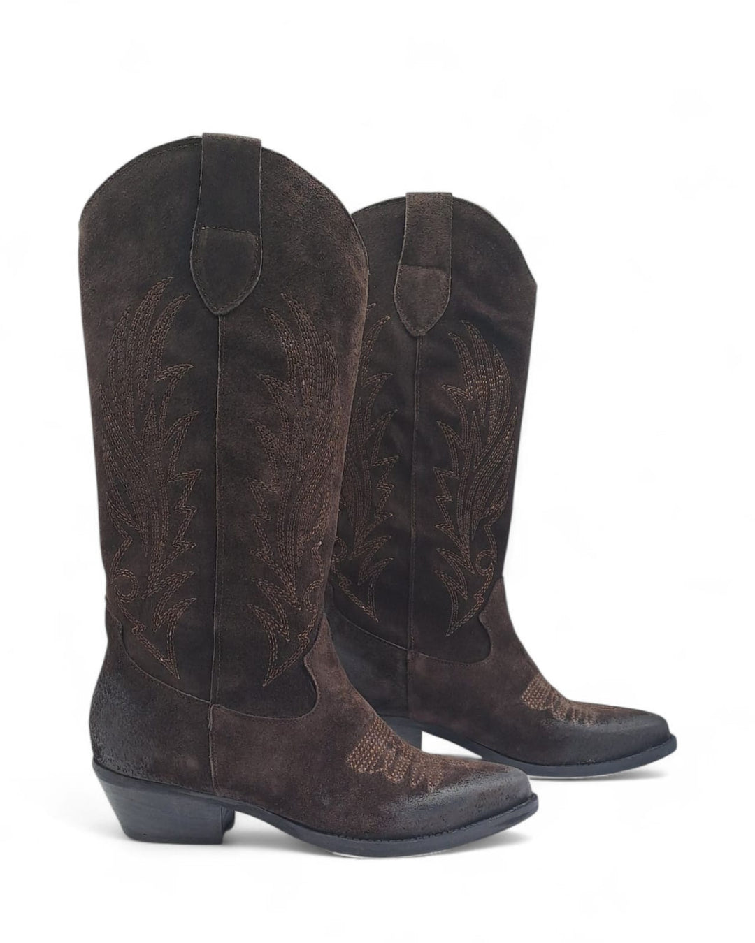 Texano Dallas Ricamato Camoscio Testa di Moro