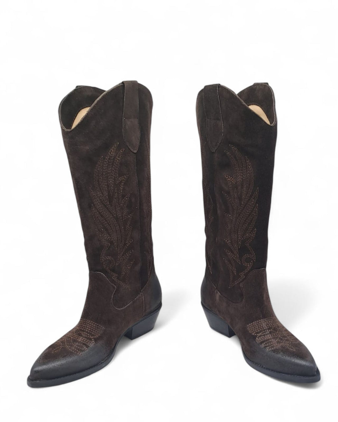 Texano Dallas Ricamato Camoscio Testa di Moro