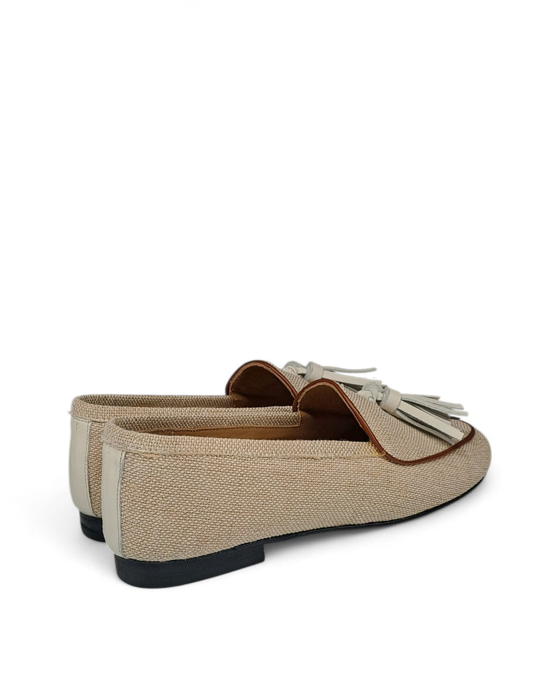 Mocassino Nappine Rafia Beige