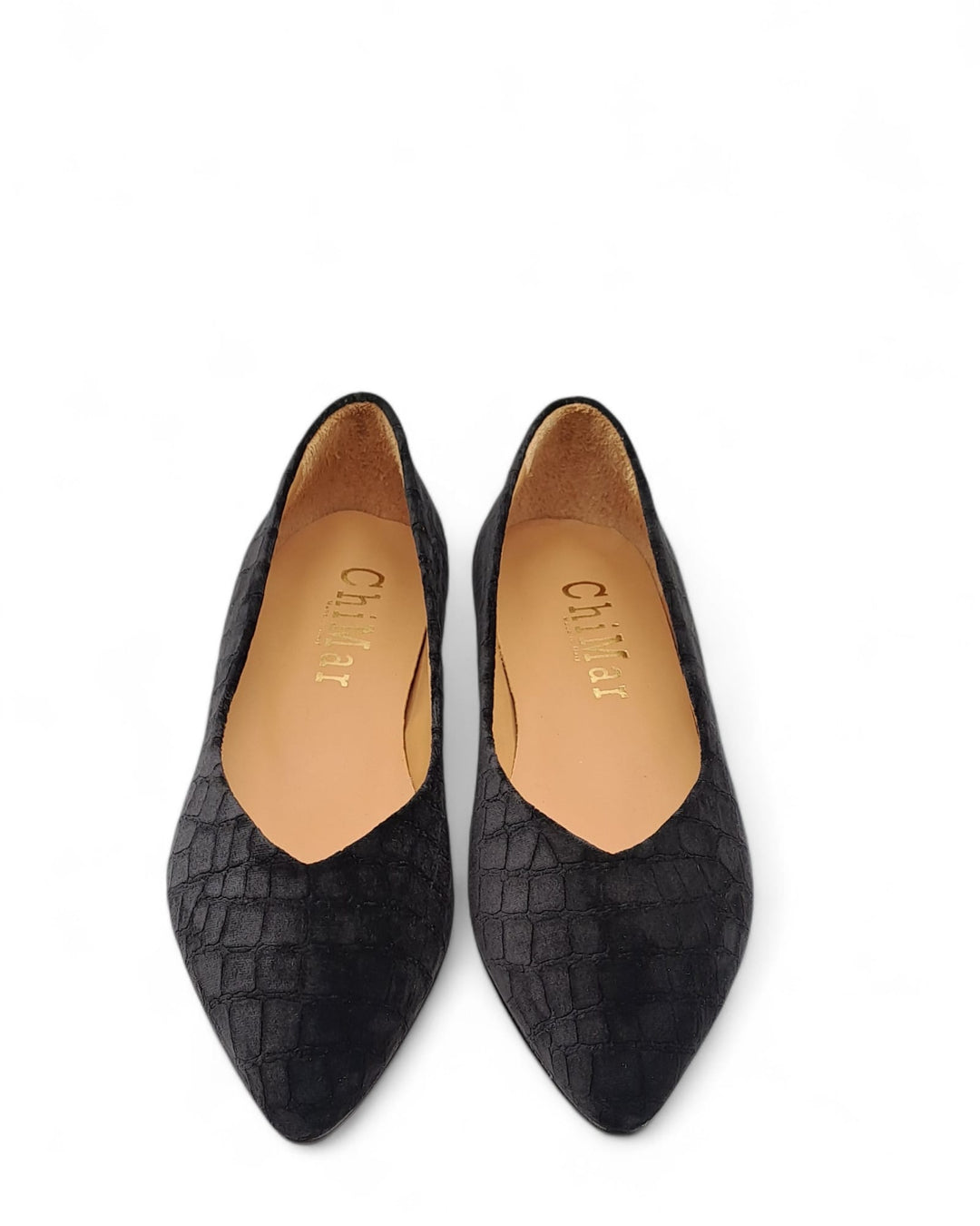 Ballerina V velluto Cocco Nero