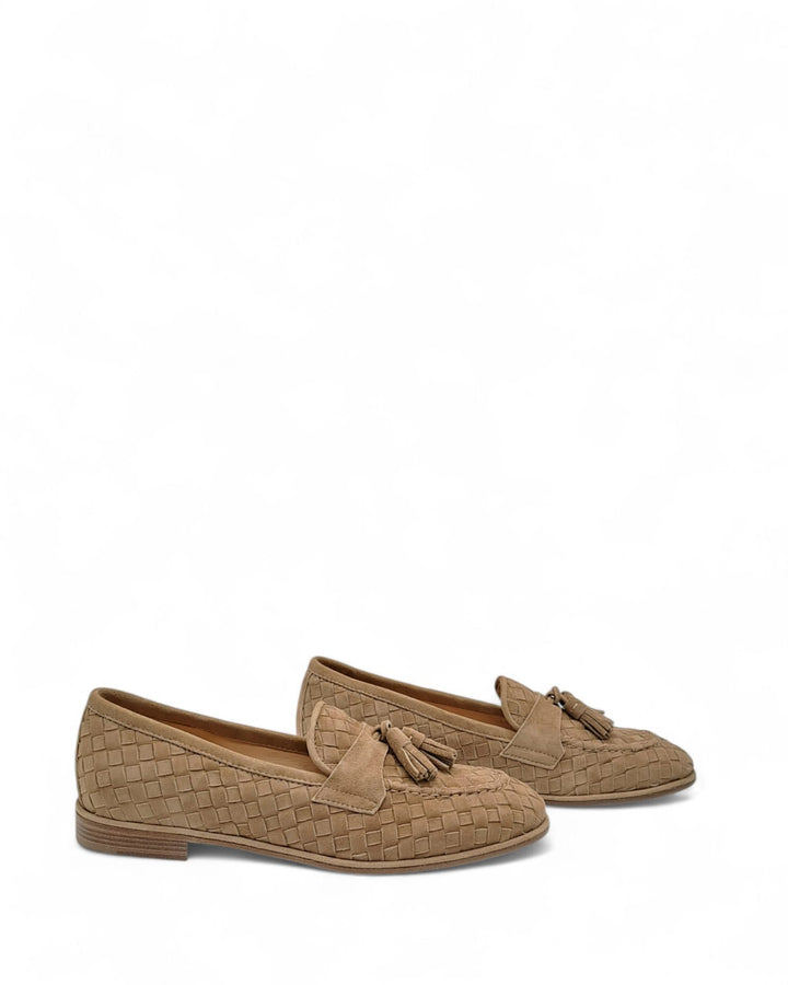 Moccasin Woven Tassels Suede Basket