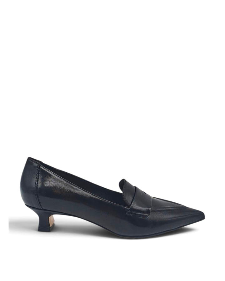 Naomi Black Leather Pumps