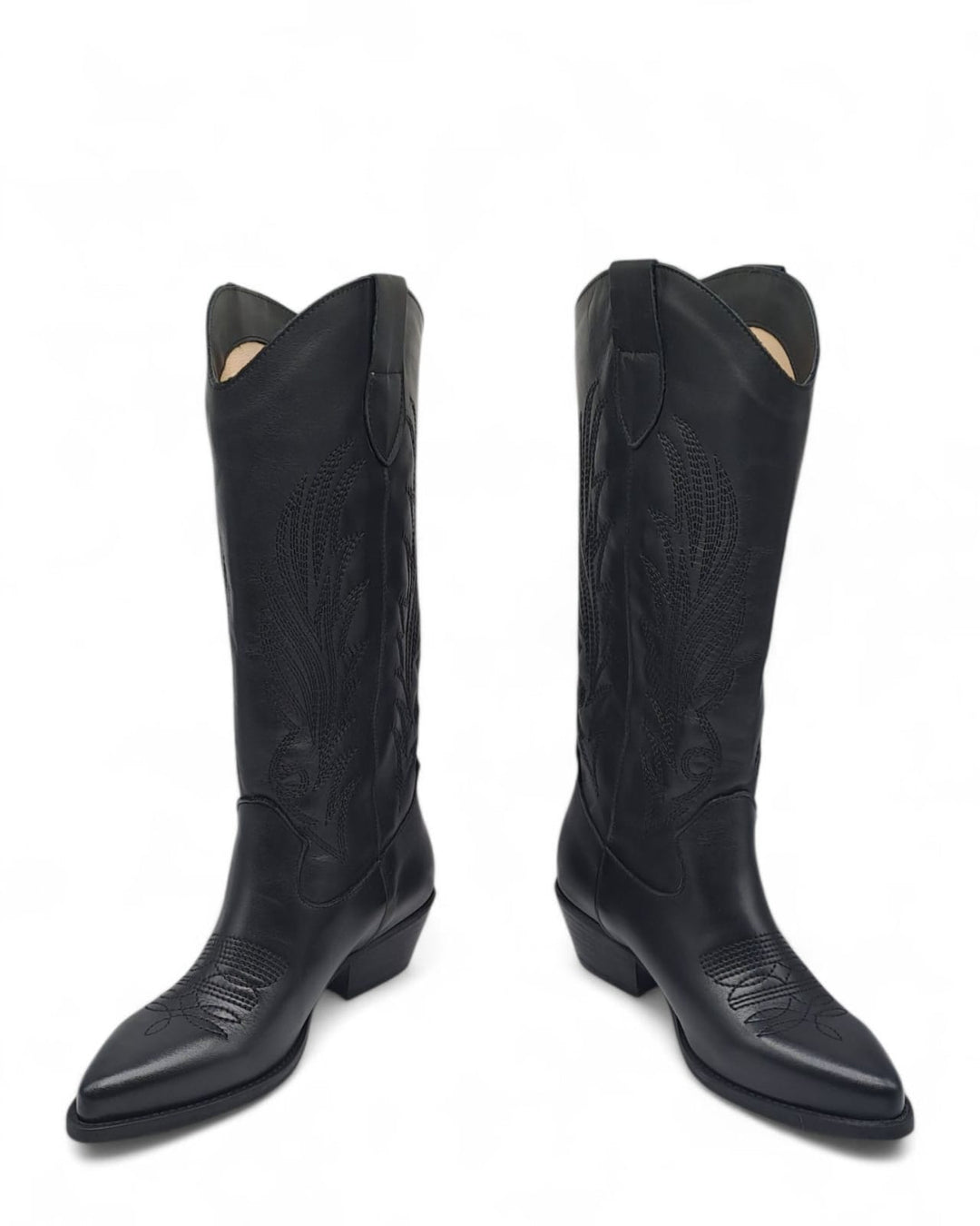 Texano Dallas Ricamo Vitello  Nero