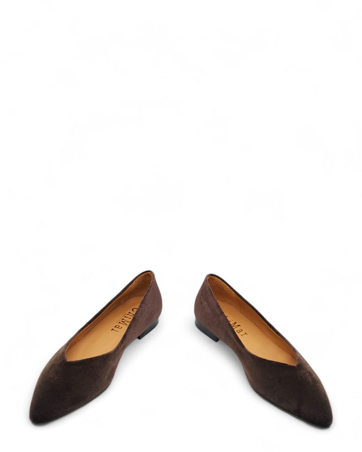 Ballerina V velluto Testa di Moro