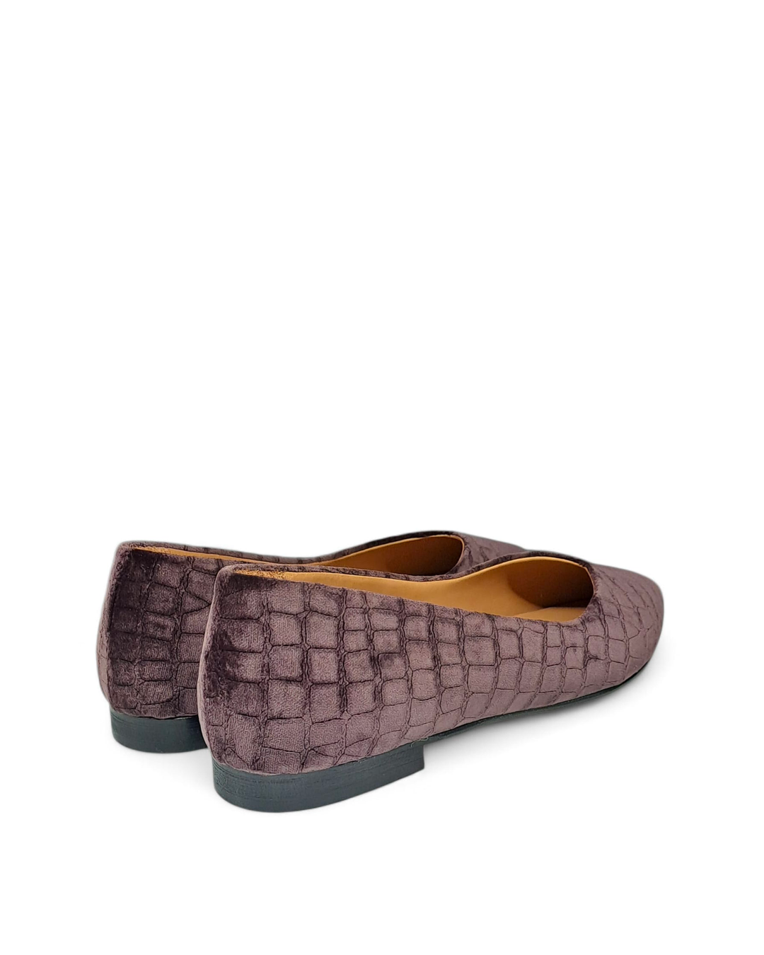 Ballerina V Velluto Cocco Testa di Moro