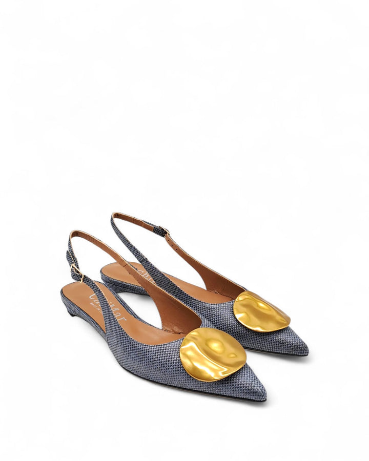Slingback Elena Rafia  Blu  " 949 "