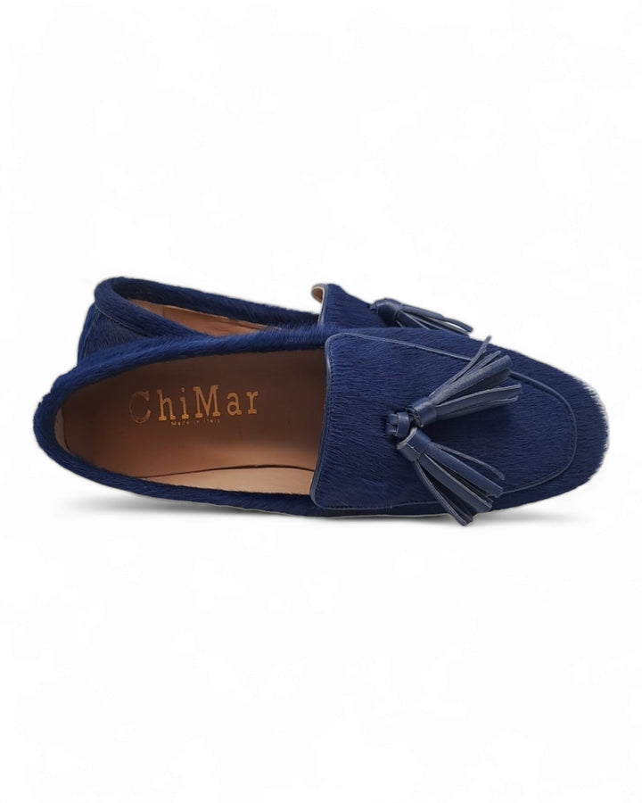 Blue Cavallino Moccasin / Blue Nappa Tassels