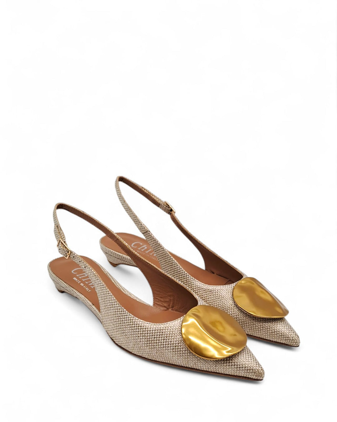 Slingback Elena Rafia  Beige  " 894 "