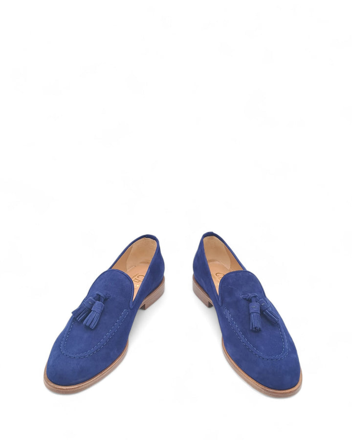Mocassino Lione Nappine  Camoscio Blu Navy