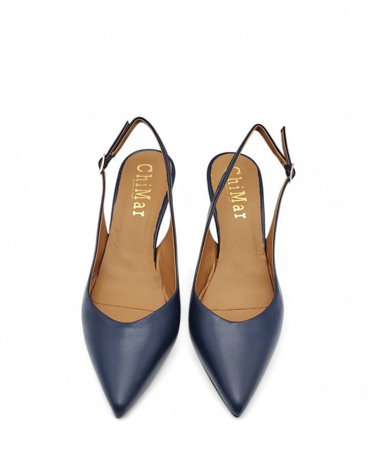 Slingback Vera Nappa Blu Abyss