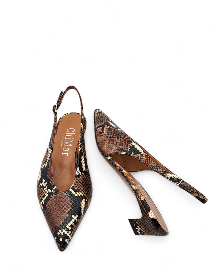 Slingback Loredana Python Leather