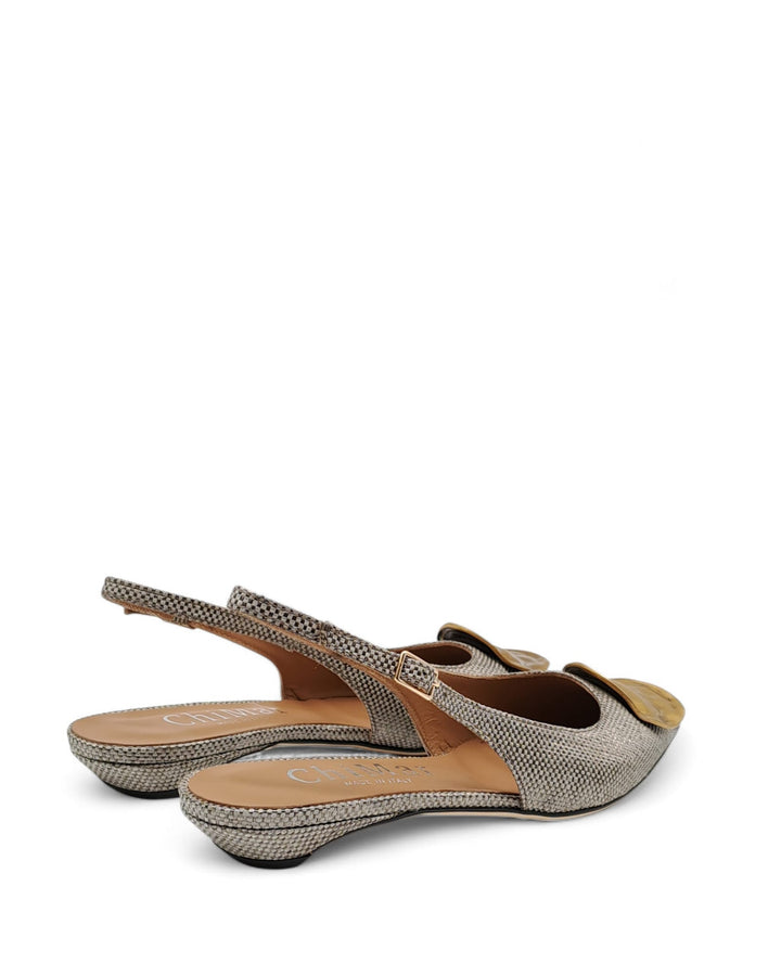 Slingback Elena Rafia  Taupe " 7391 "