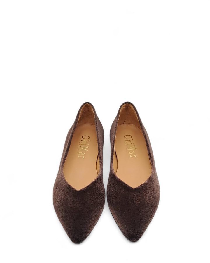 Ballerina V velluto Testa di Moro