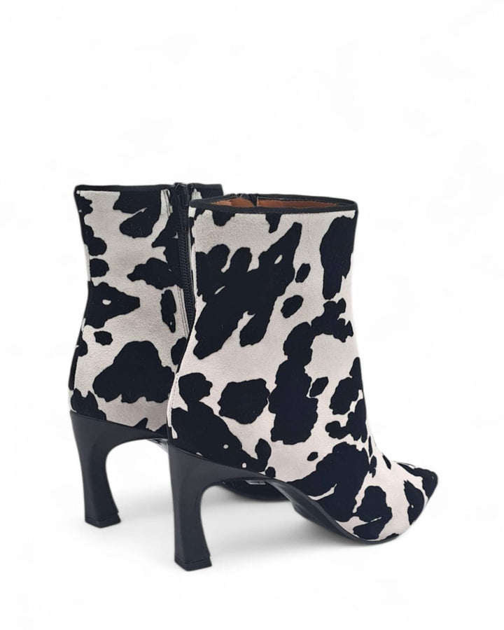 Tronchetto Carol Camoscio Floccato Mucca B / N