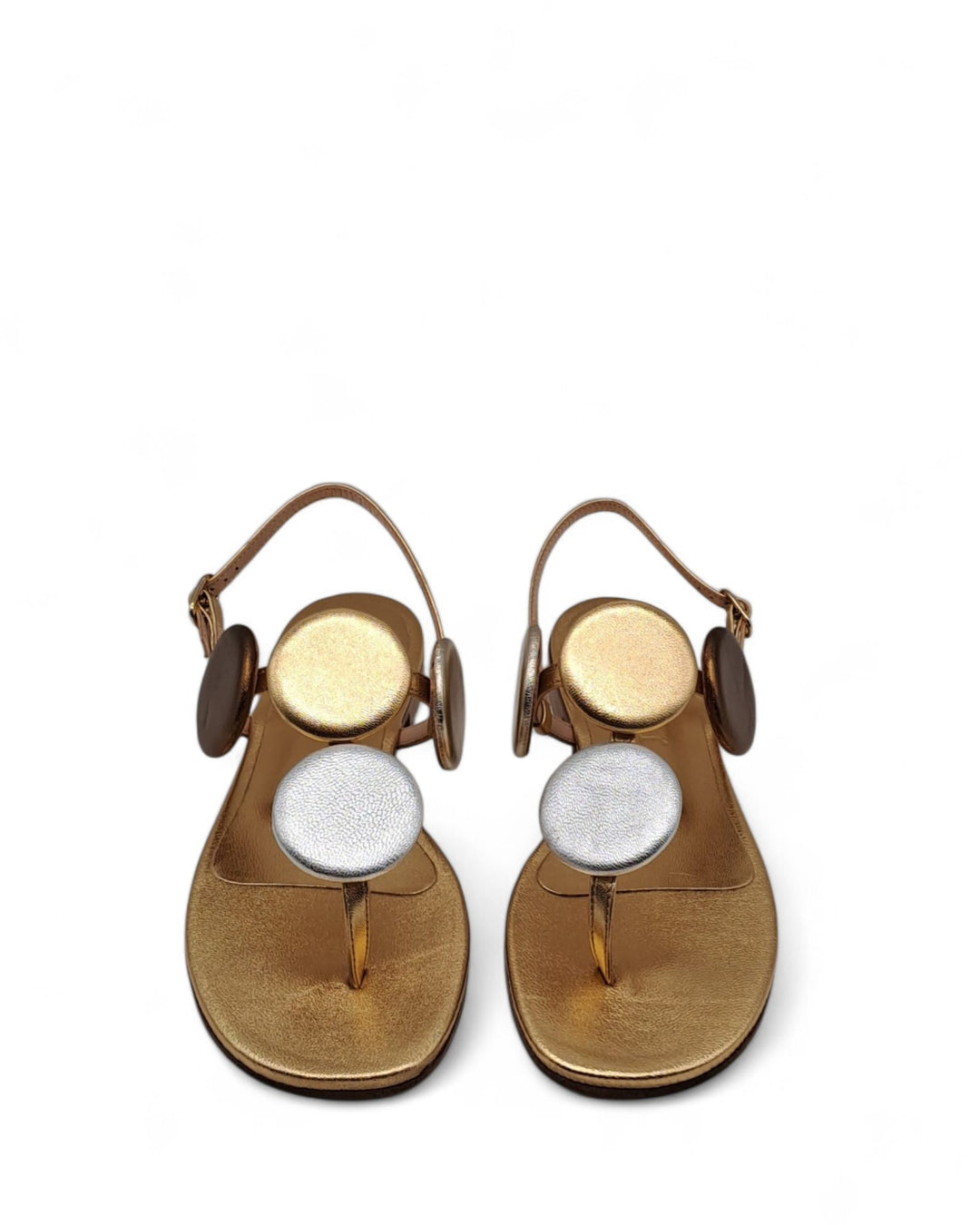 Silvia Platinum Laminate Sandal
