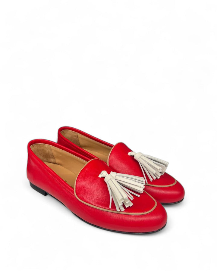 Mocassino Nappine Nappa Rosso