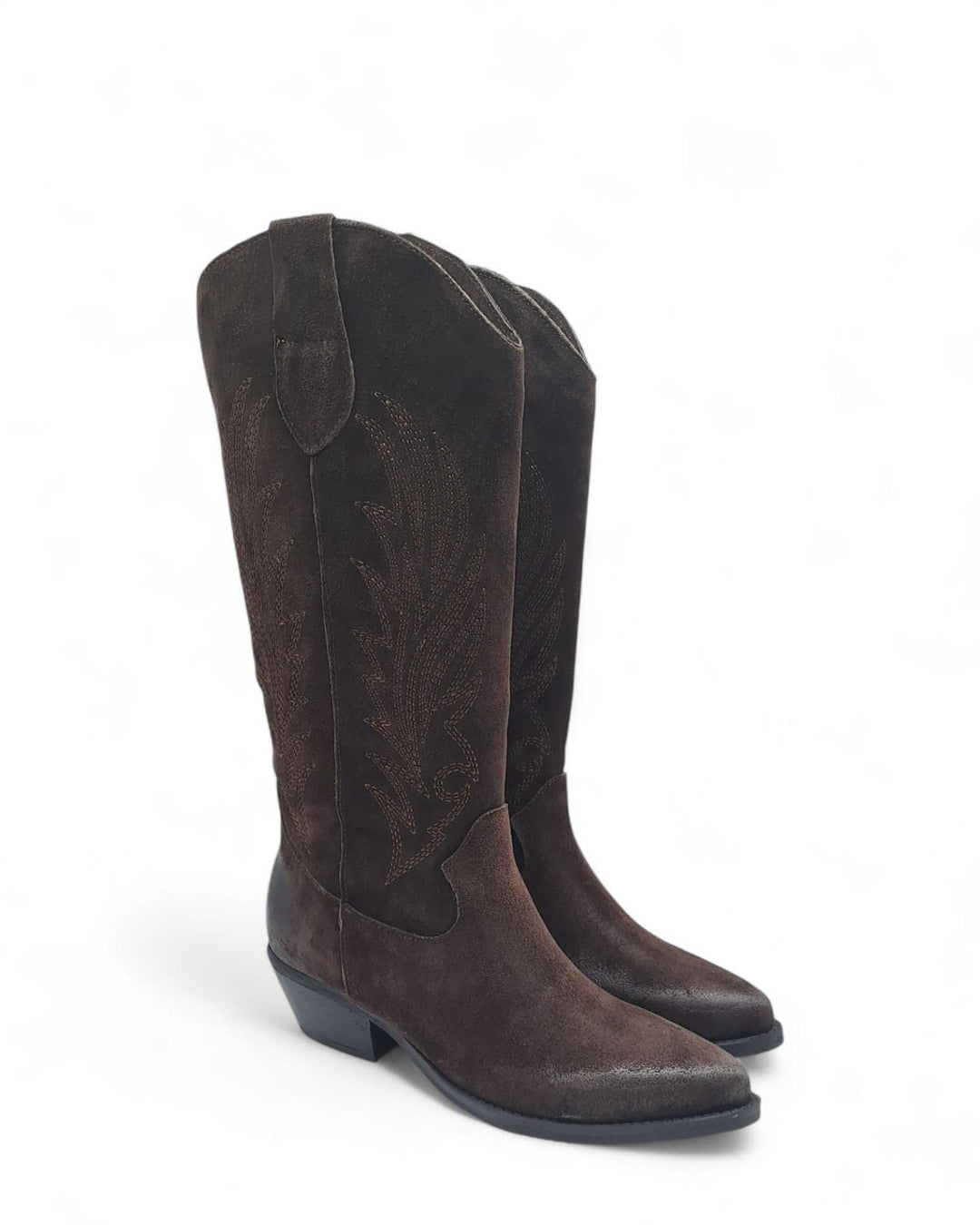 Texano Dallas Ricamo Camoscio Testa di Moro