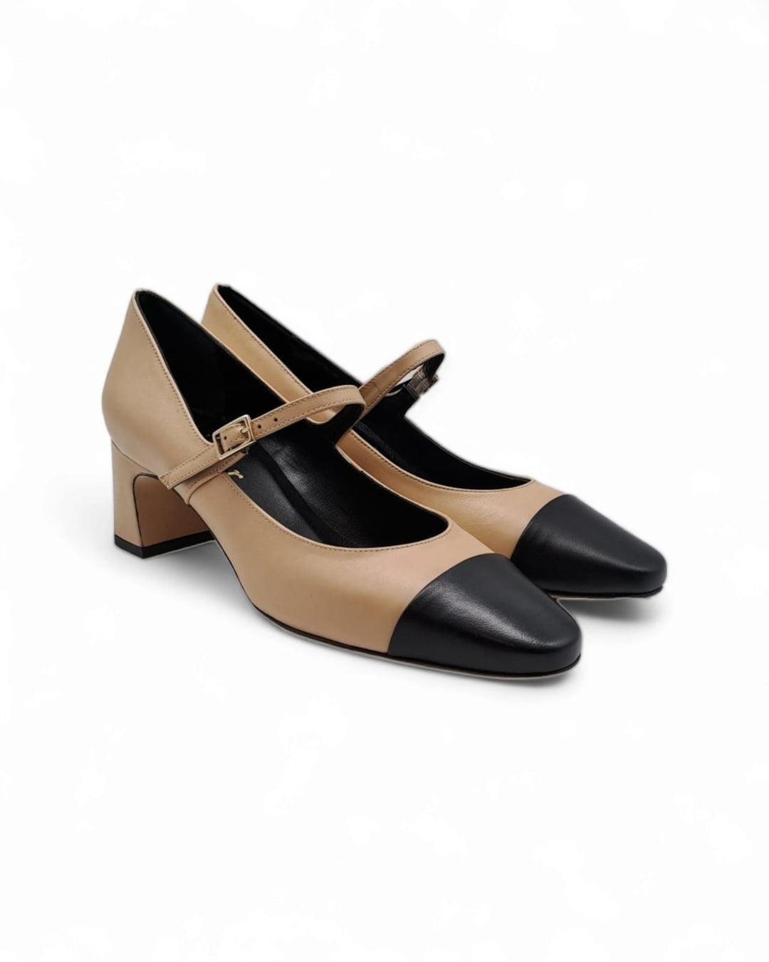 Décolleté Bicolor in Nappa Camel