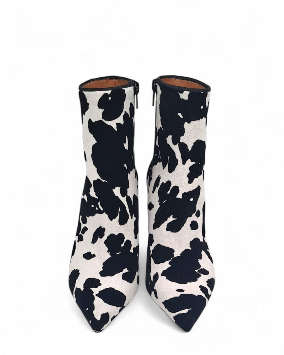 Tronchetto Carol Camoscio Floccato Mucca B / N