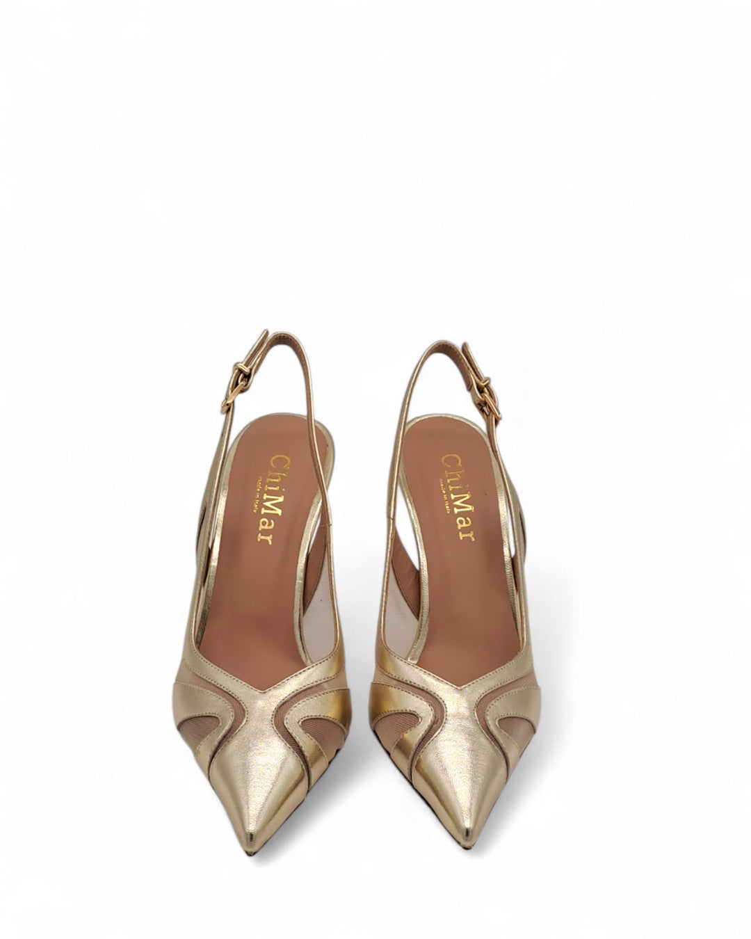 Slingback Rete  Laminato Platino