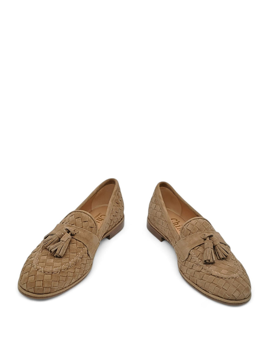 Moccasin Woven Tassels Suede Basket
