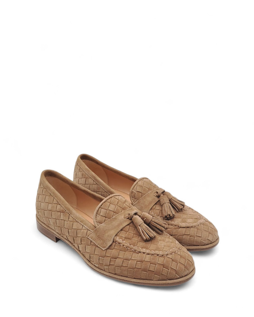 Moccasin Woven Tassels Suede Basket