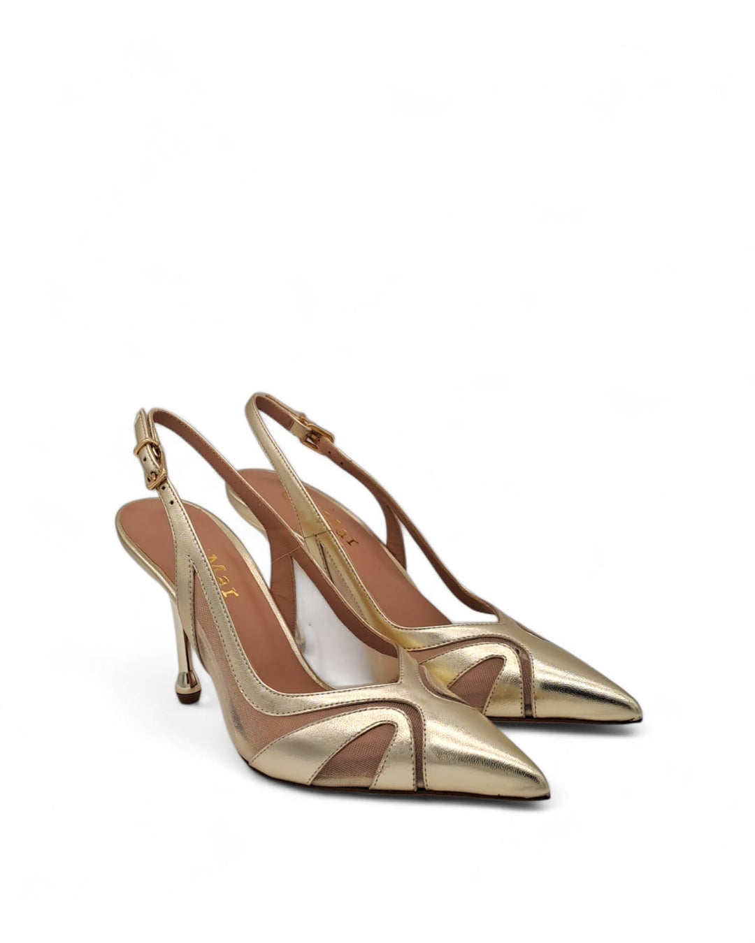 Slingback Rete  Laminato Platino