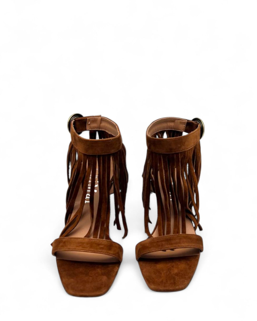 Sandalo Frange Camoscio Cuoio