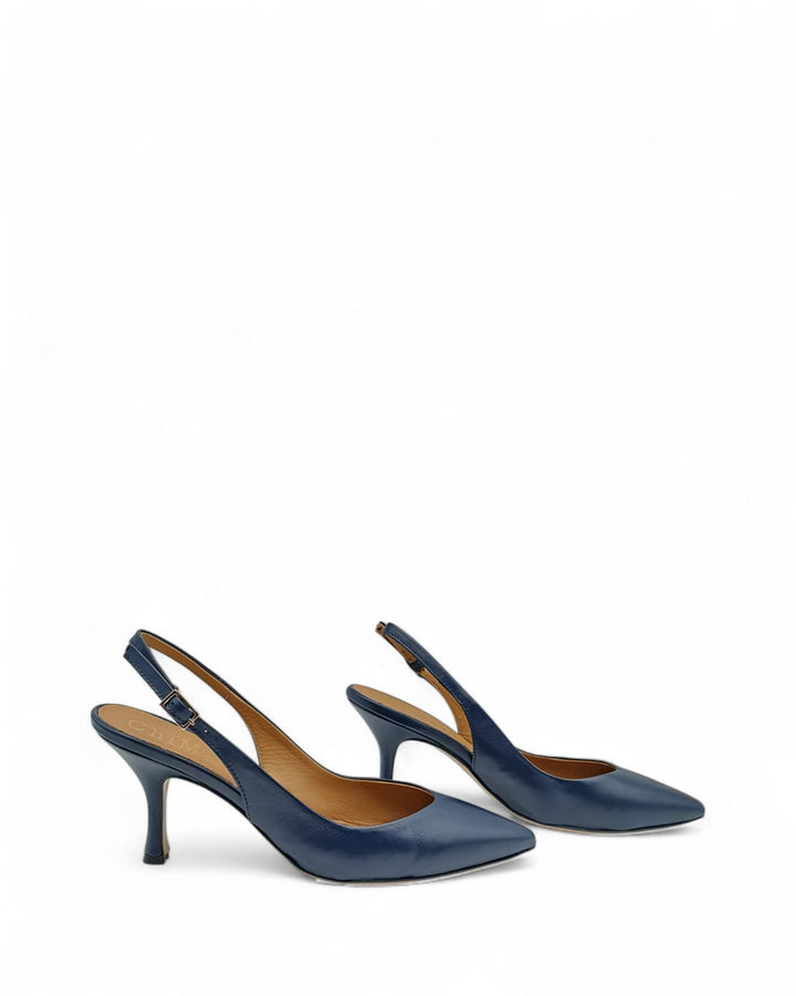 Slingback Vera Nappa Blu Abyss