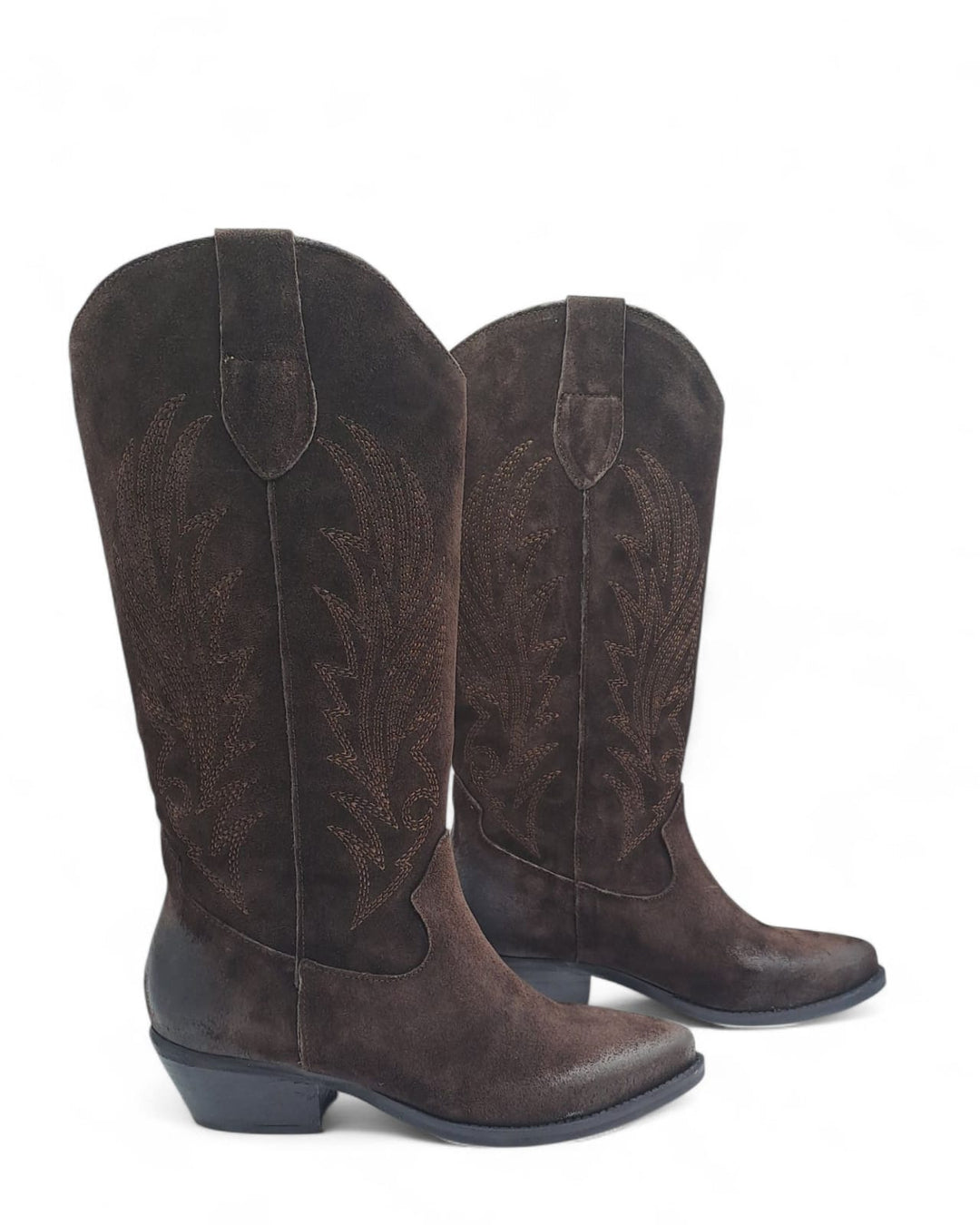 Texano Dallas Ricamo Camoscio Testa di Moro