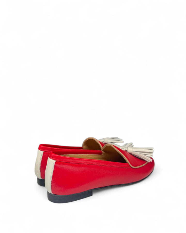 Mocassino Nappine Nappa Rosso