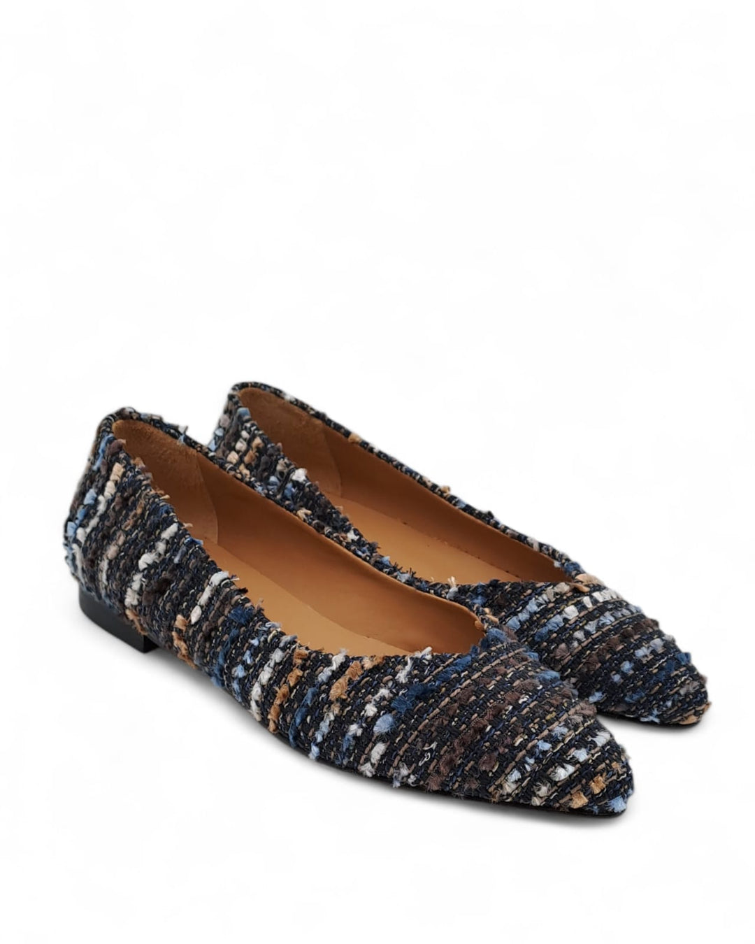 Ballerina V  Tessuto Boucle Blu