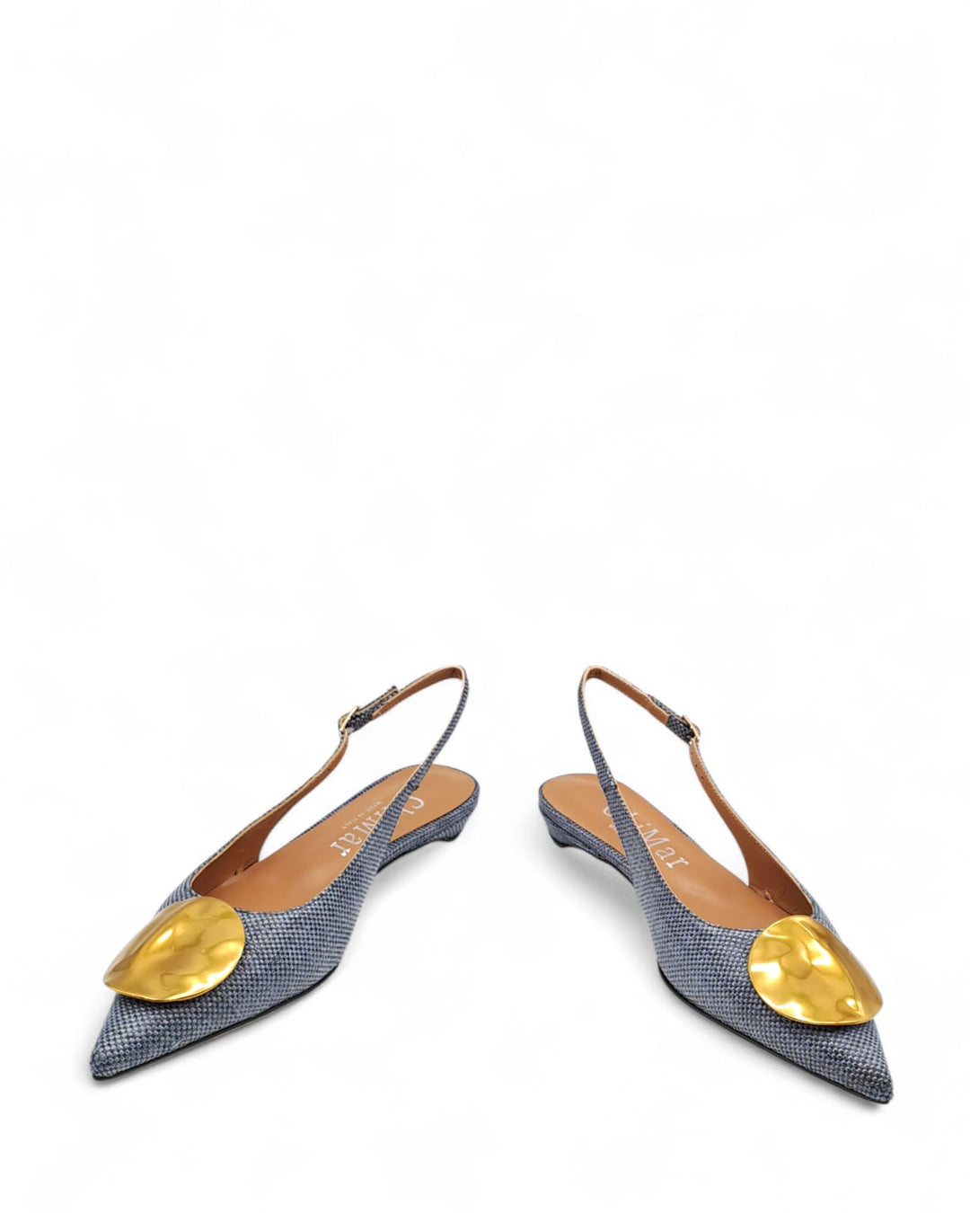 Slingback Elena Rafia  Blu  " 949 "