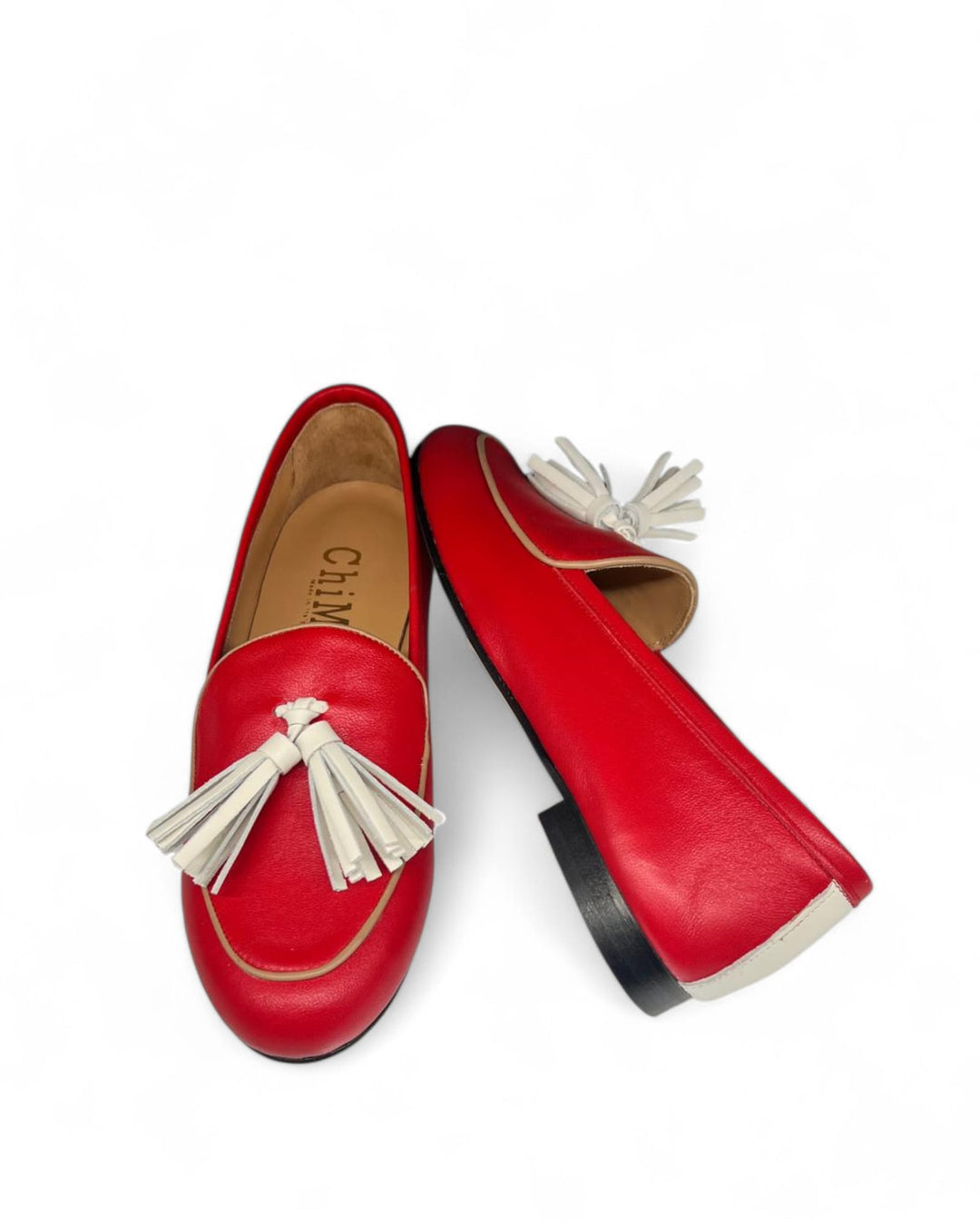Mocassino Nappine Nappa Rosso