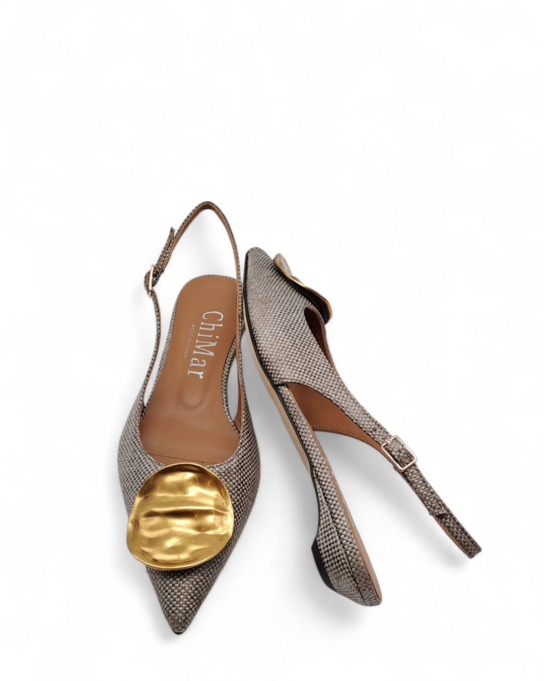 Slingback Elena Rafia  Taupe " 7391 "