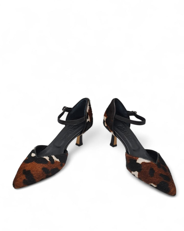 Slingback Valeria  Cavallino Mucca / Nero