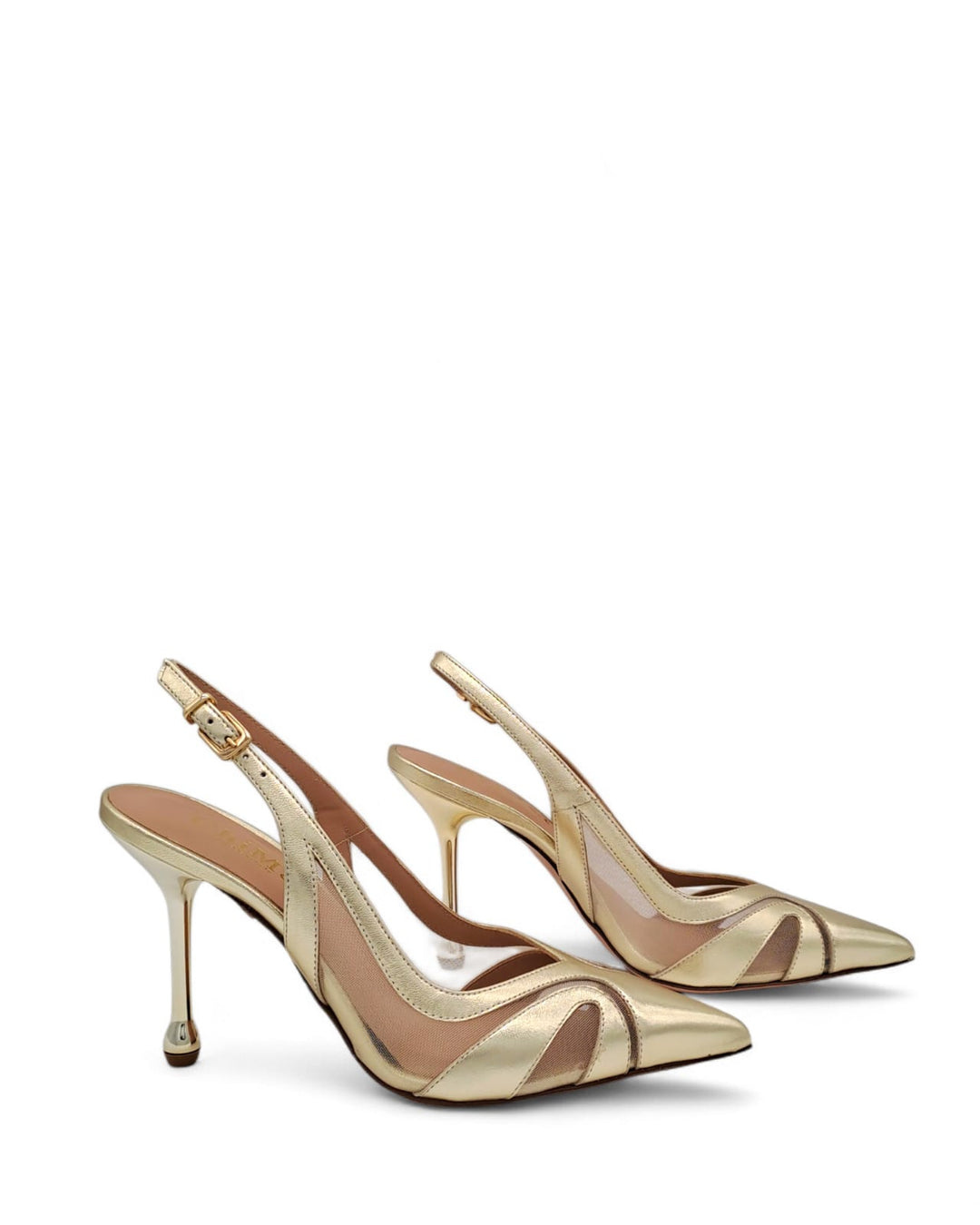 Slingback Rete  Laminato Platino