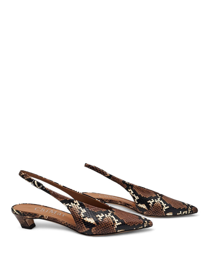 Slingback Loredana Python Leather