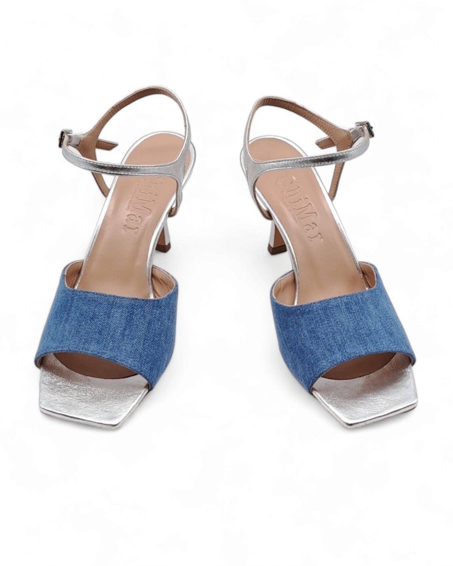 Sandalo Cloe  T. 7,5  Jeans Azzurro  /Argento