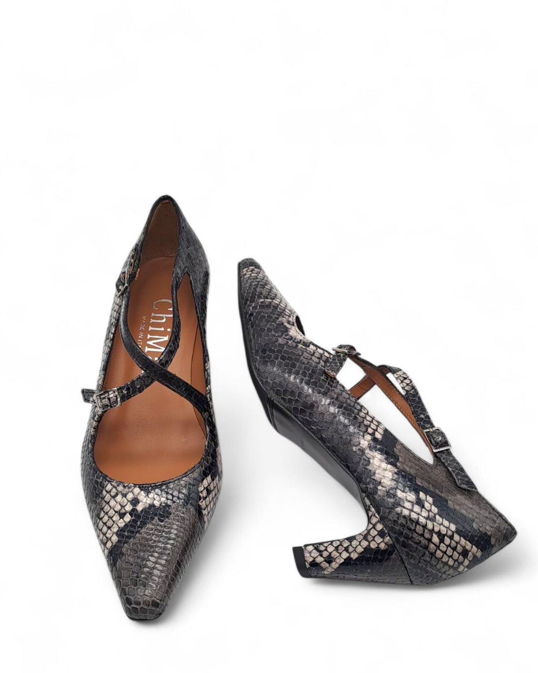 Décolleté Letizia Incrocio Pitone Grey