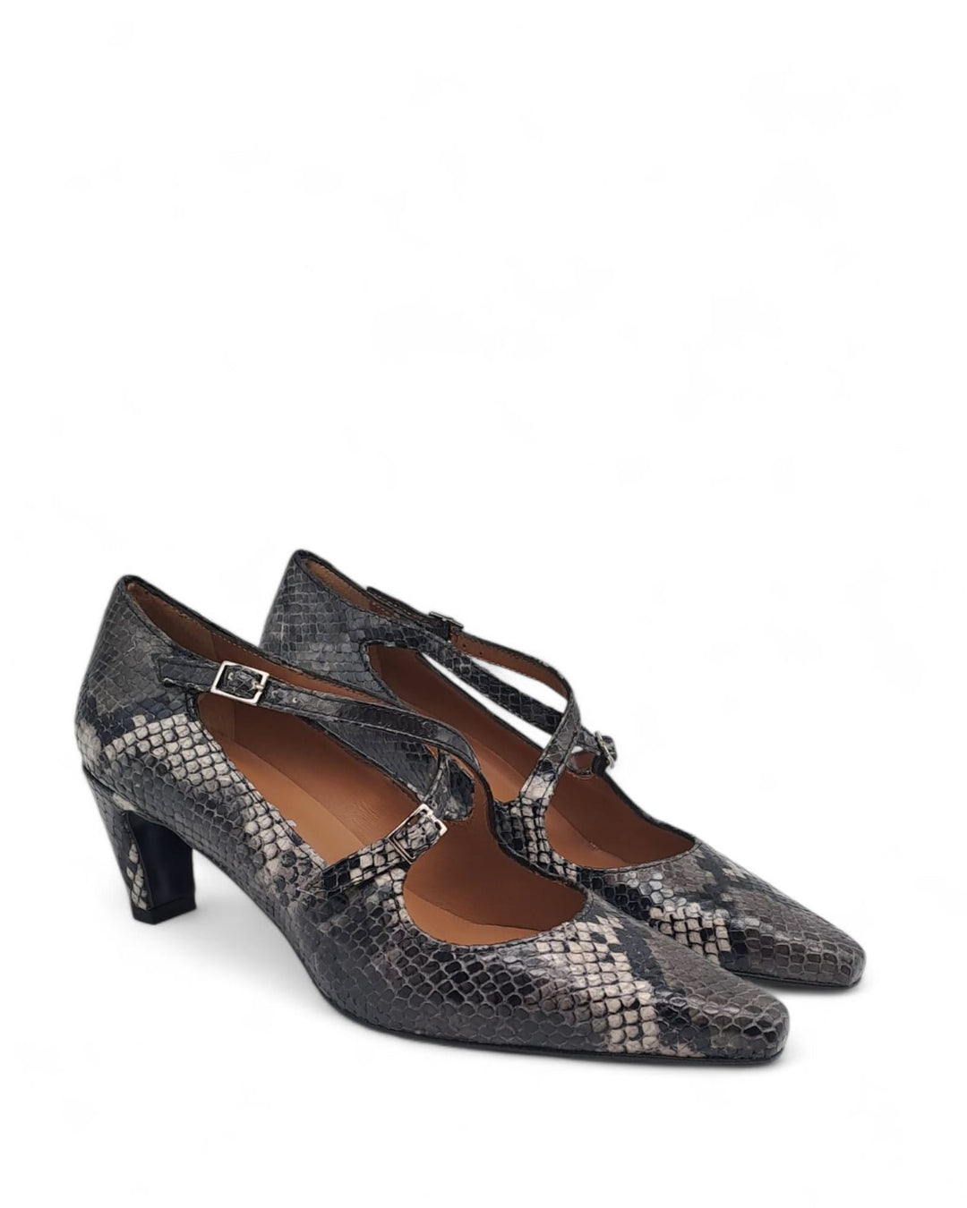 Décolleté Letizia Incrocio Pitone Grey