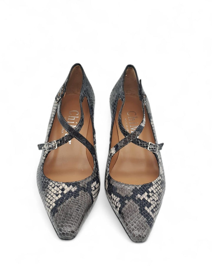 Décolleté Letizia Incrocio Pitone Grey