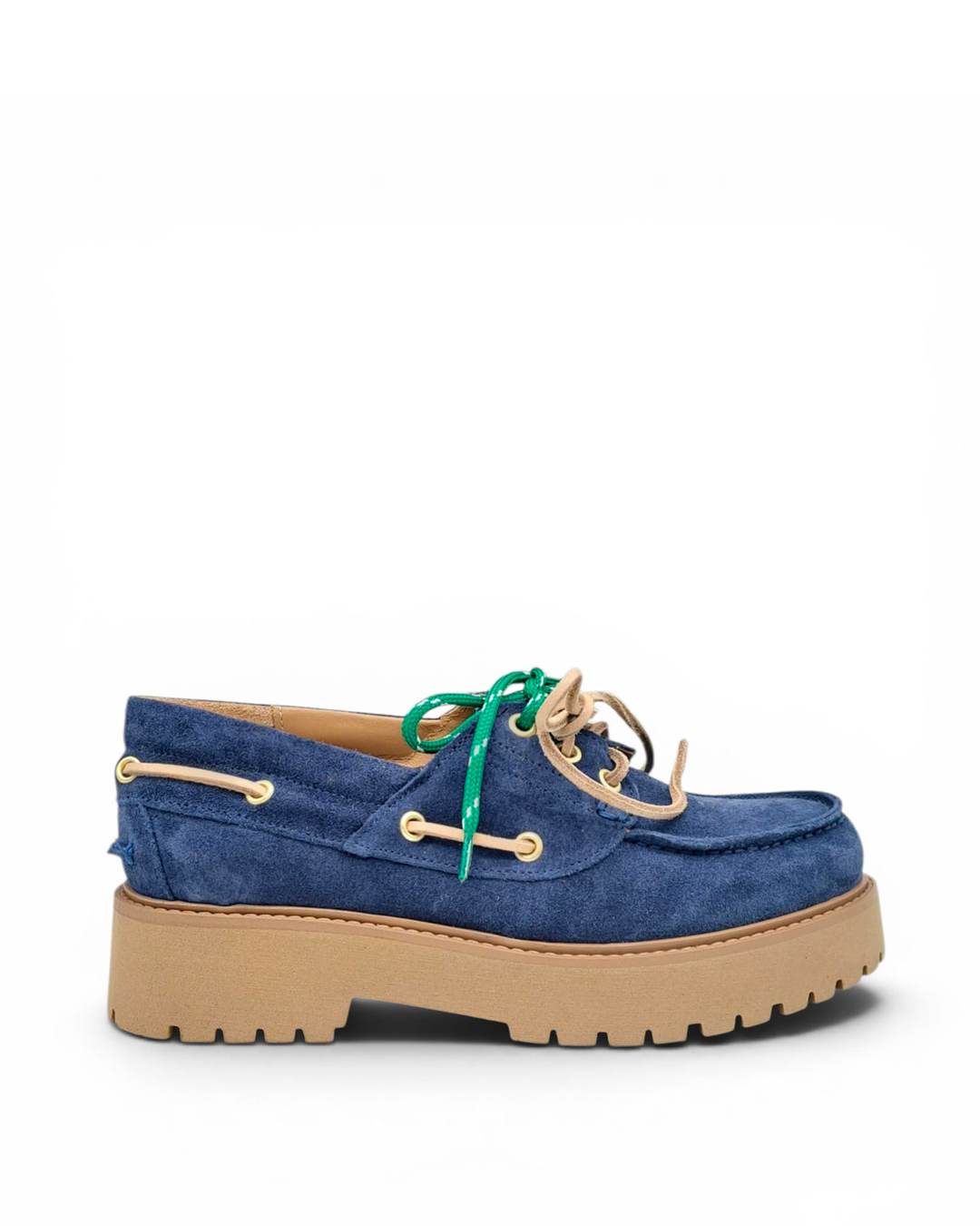 Mocassino Iris Roccia  Camoscio Bluette