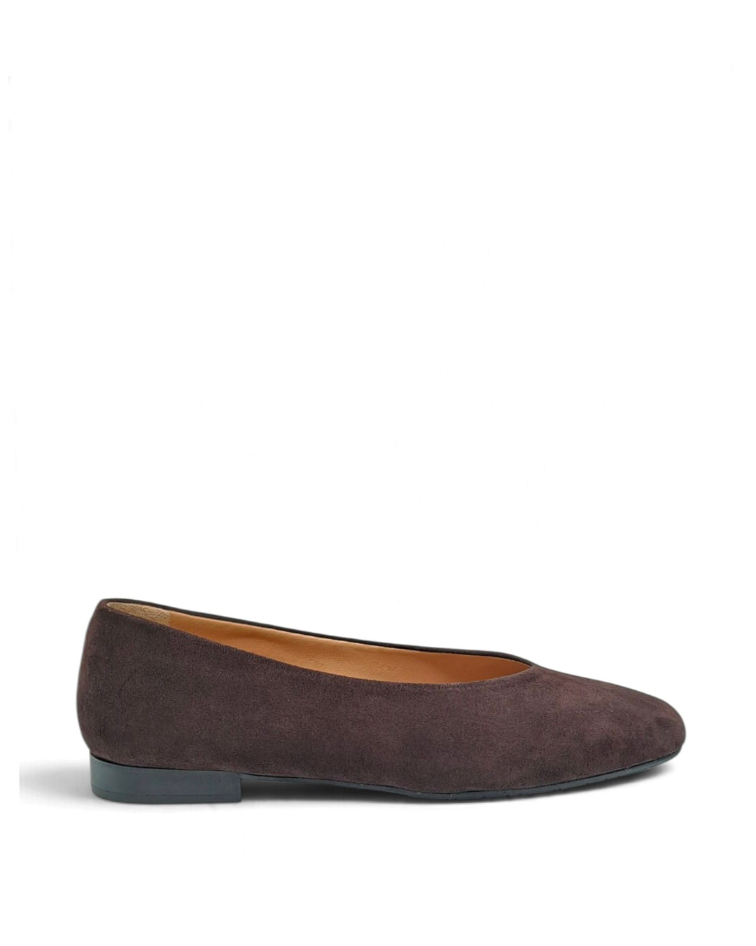 Burgundy velvet V-shaped ballerina