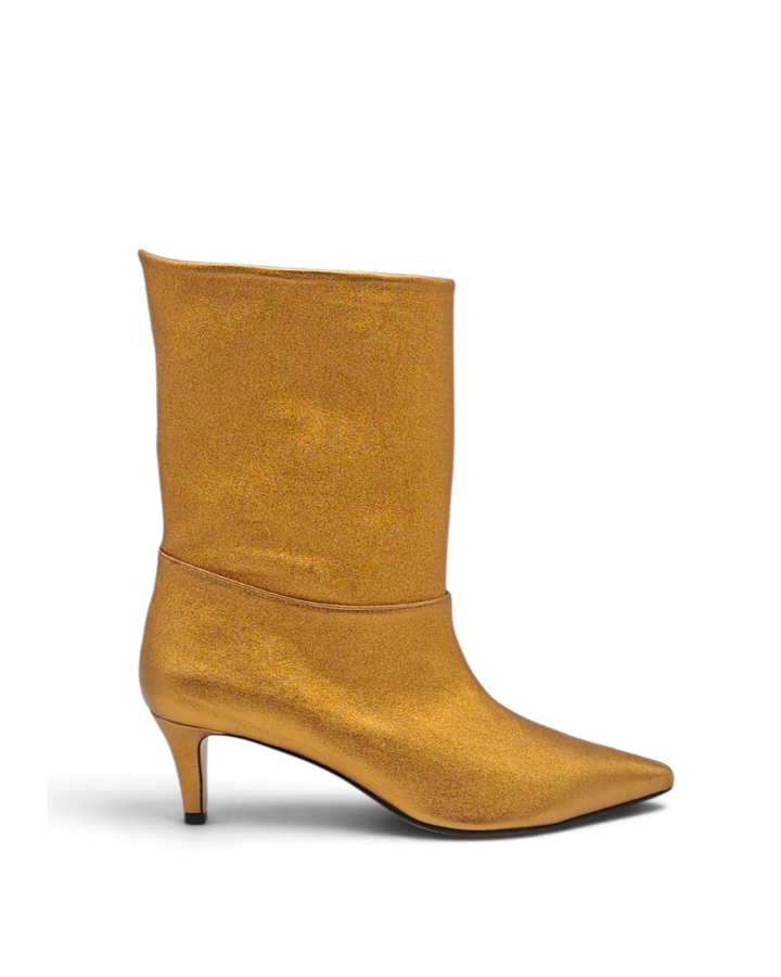 Purple suede ankle boot