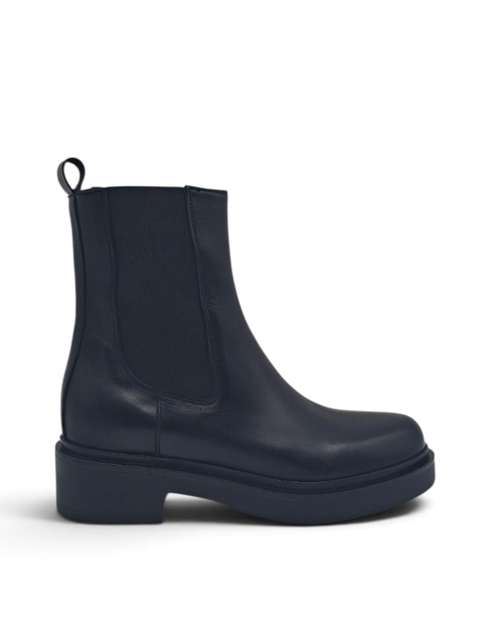 Black Calfskin Combat Boots